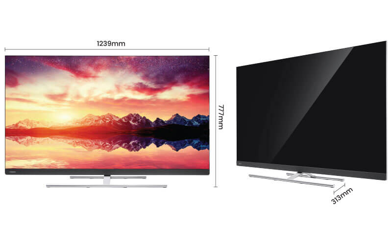 TV AQUA Elektronik LE55AQT7000QU Dimensi WxDxH 1239x313x777 mm
